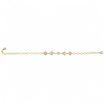 Pulseira Folheada A Ouro 18k Pingente Patinha Zircônia