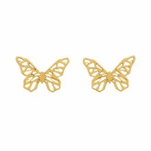 Brinco Borboleta Vazado em Banho de Ouro 18k