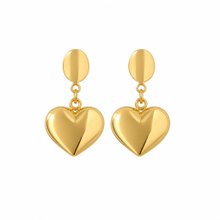 Brinco Pingente Coração em Banho de Ouro 18k