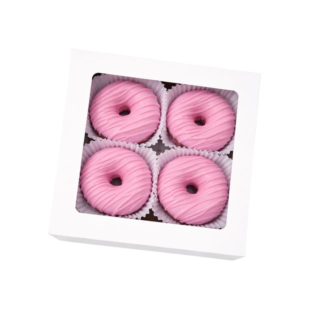 Caixa com 4 Mini Cake Donuts Listrados 