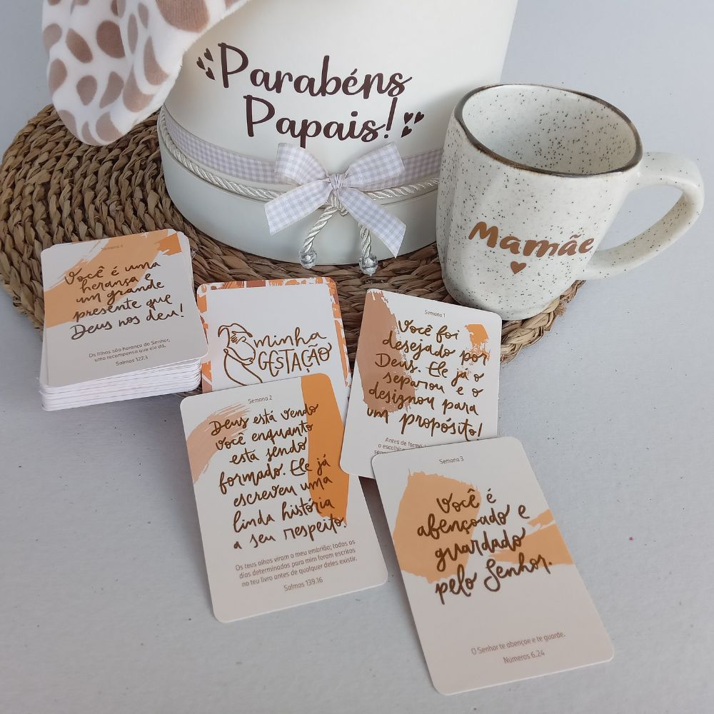 Box Doce Espera Caneca Mamãe e 40 Cards de Oração