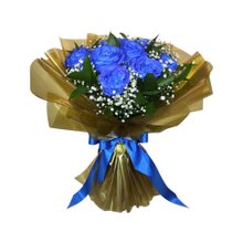 Buquê com 12 Rosas Azuis