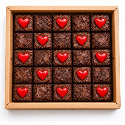 Caixa de Brownies Romântico