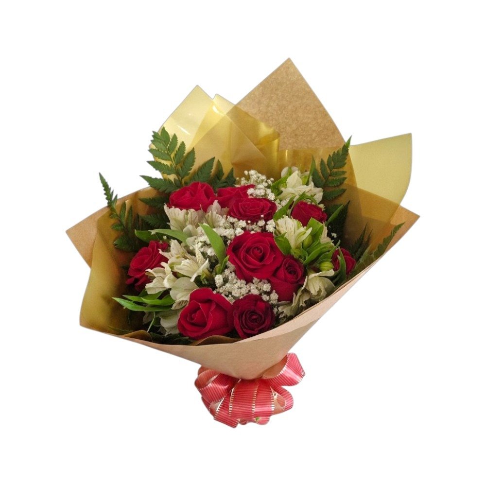 Buquê de 10 Rosas Vermelha 