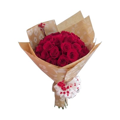 Buquê Luxo com 30 Rosas Vermelhas