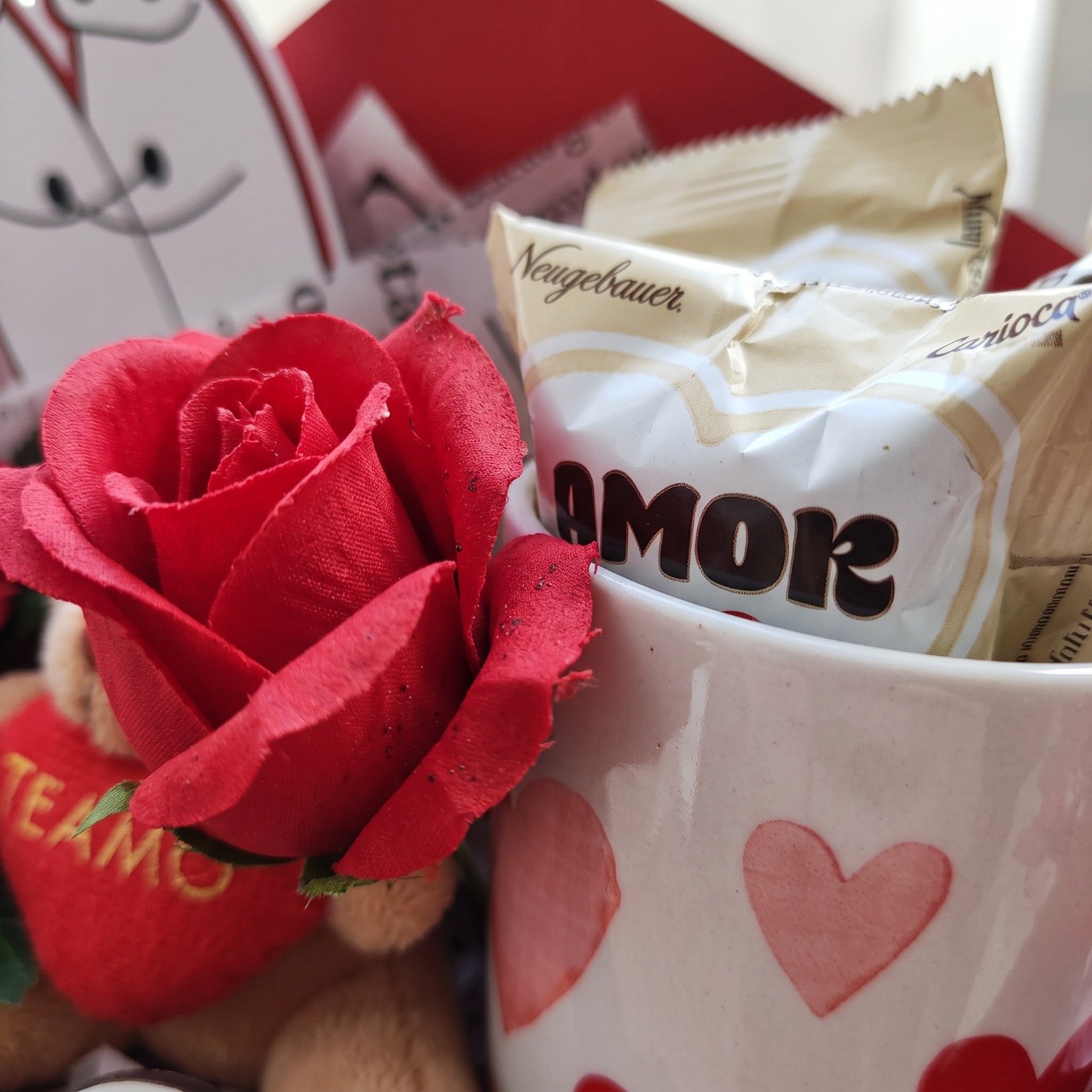 Envelope Romântico com Ursinho e Caneca