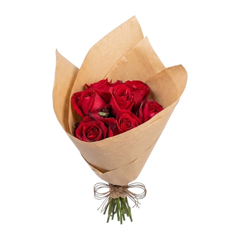 Ramalhete 7 Rosas no Papel Pardo