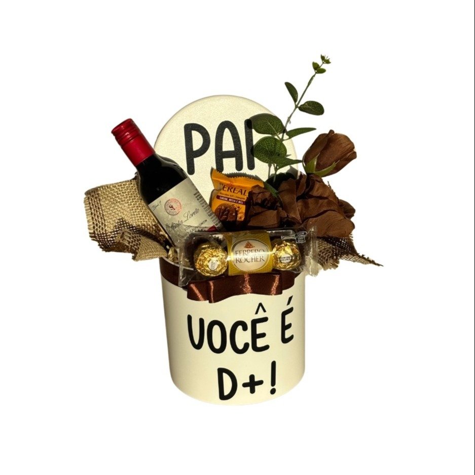 Box Divertida Pai Demais Com Vinho E Ferrero