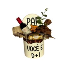 Box Divertida Pai Demais Com Vinho E Ferrero