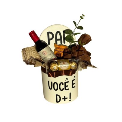 Box Divertida Pai Demais Com Vinho E Ferrero
