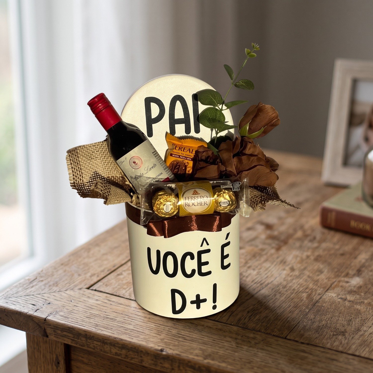 Box Divertida Pai Demais Com Vinho E Ferrero