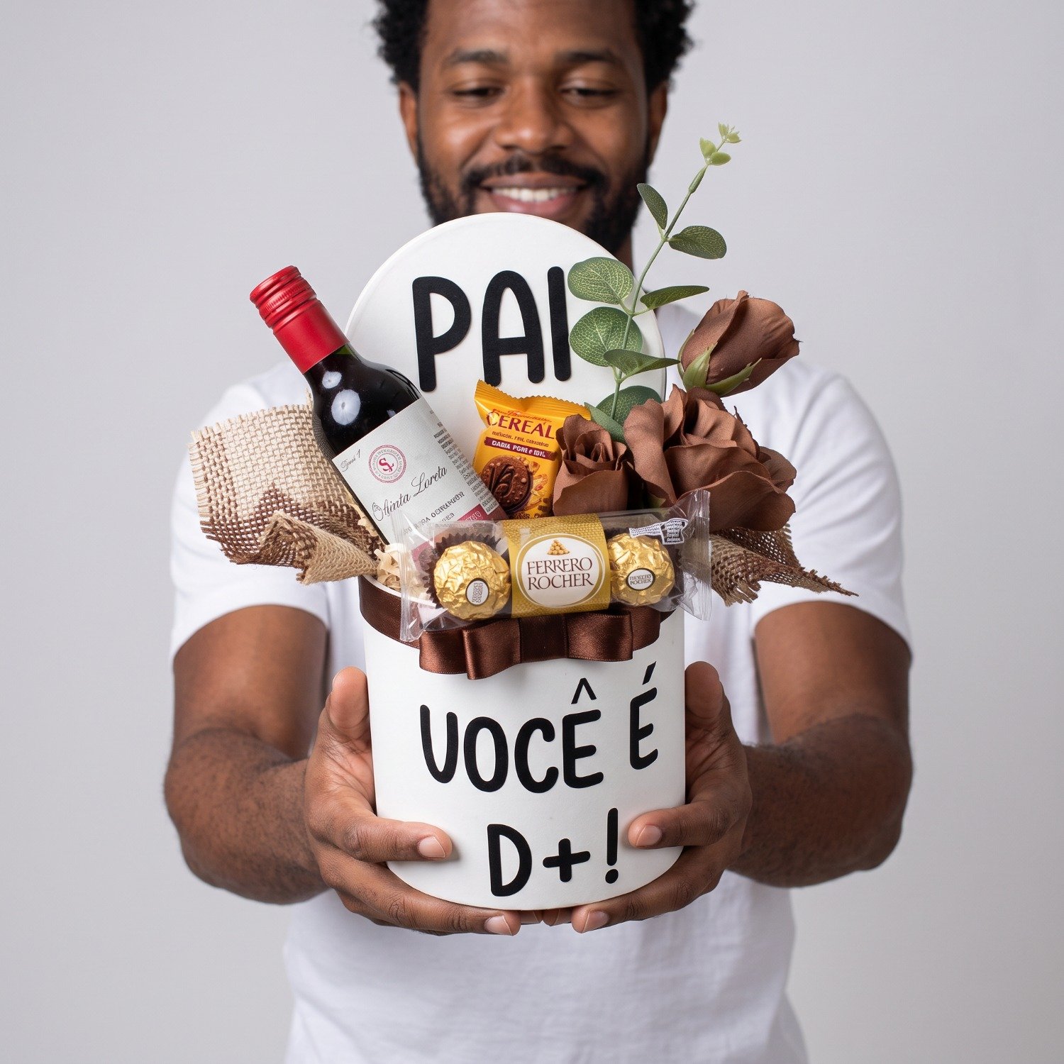 Box Divertida Pai Demais Com Vinho E Ferrero