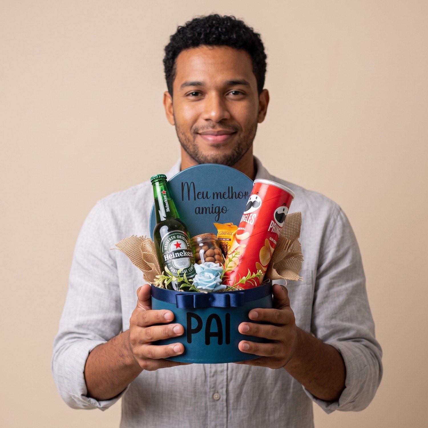 Box Pai Melhor Amigo Com Cerveja e Petiscos