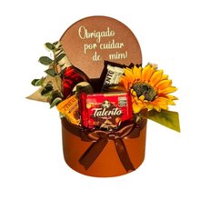 Box Gratidão com Girassol, Vinho E Chocolate