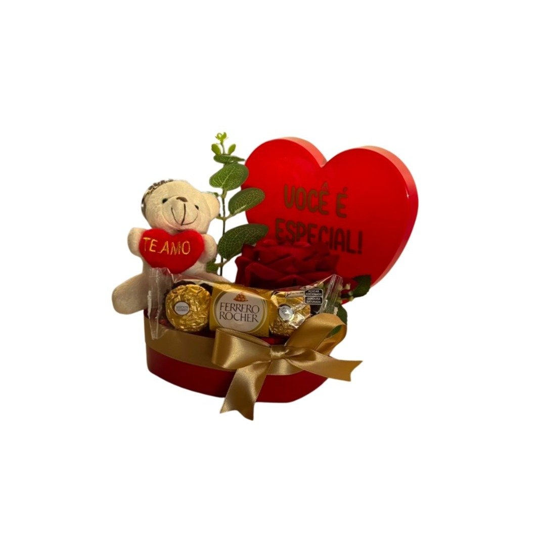 Mimo Especial Com Ferrero, Rosa Vermelha e Pelúcia