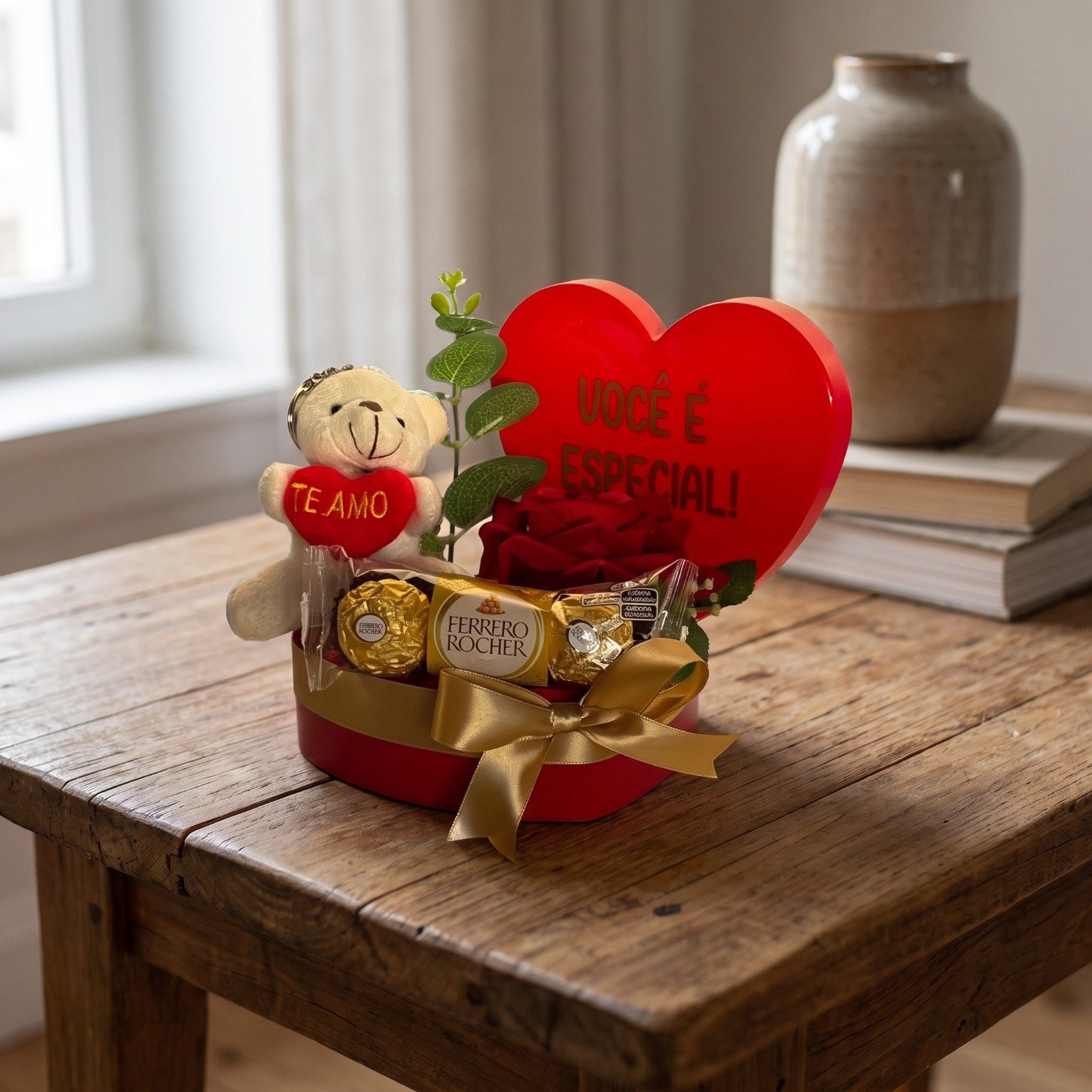 Mimo Especial Com Ferrero, Rosa Vermelha e Pelúcia