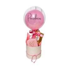 Box Presentes Parabéns Chocolate, Porta Joias e Balão
