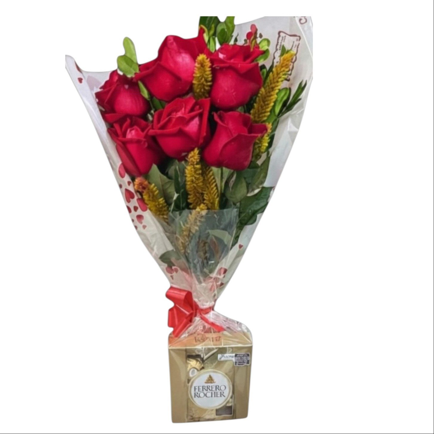 Buquê Rosas Vermelhas com Ferrero Rocher 