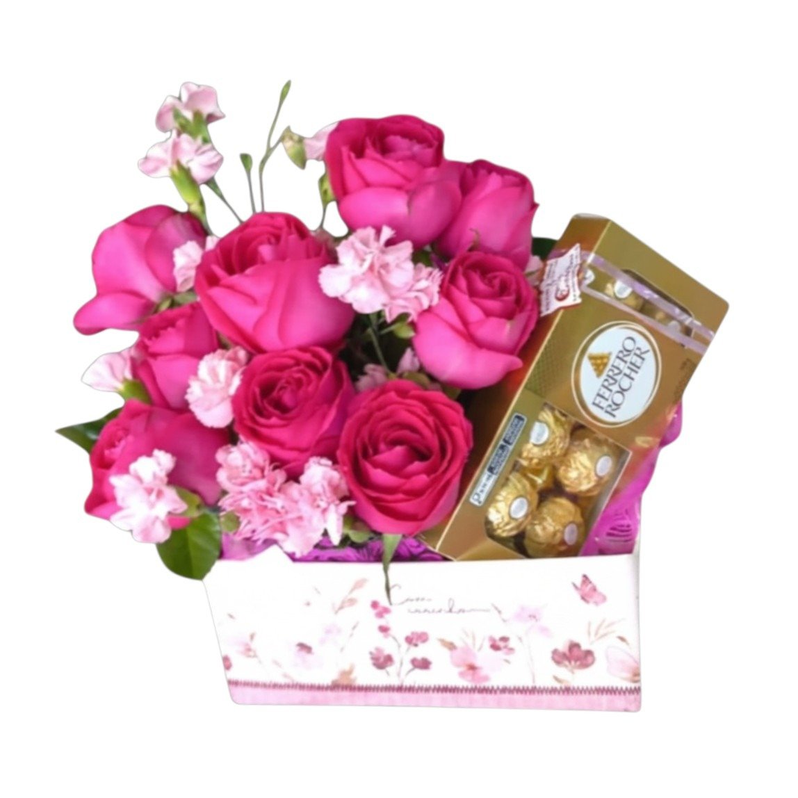 Arranjo Rosas com Ferrero