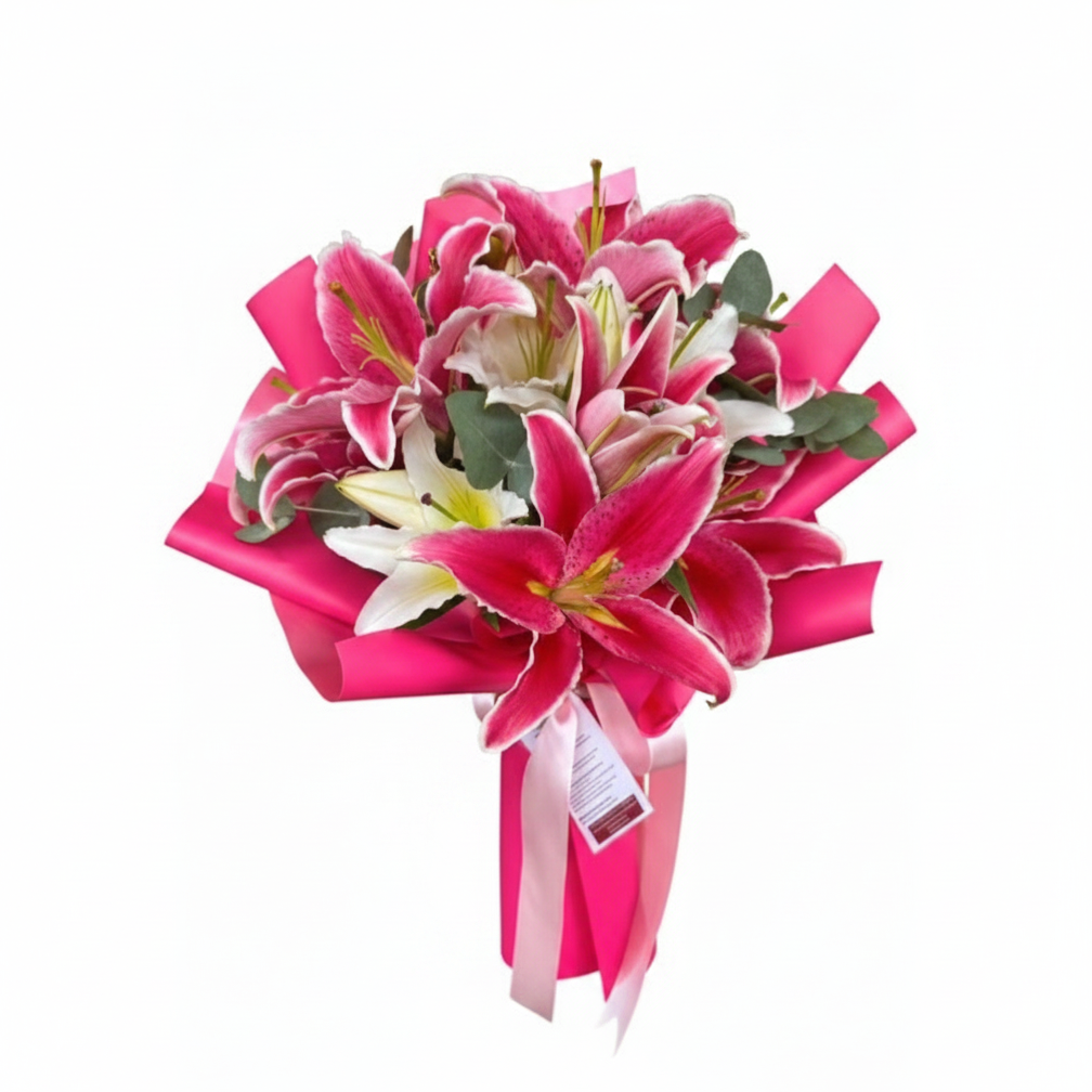 Buquê de Lírio Rosa e Branco
