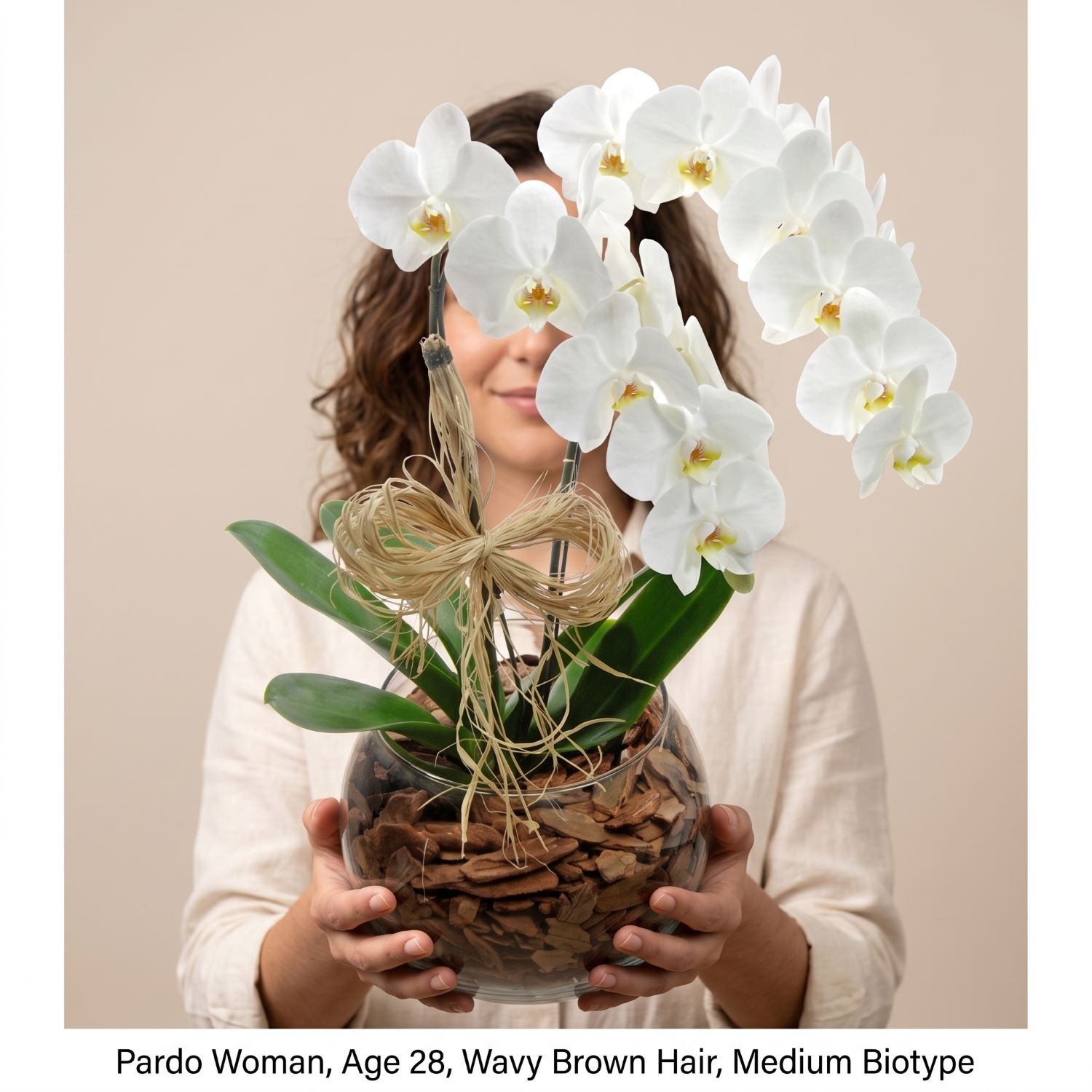 Orquídeas Phalaenopsis com duas Hastes Branca  