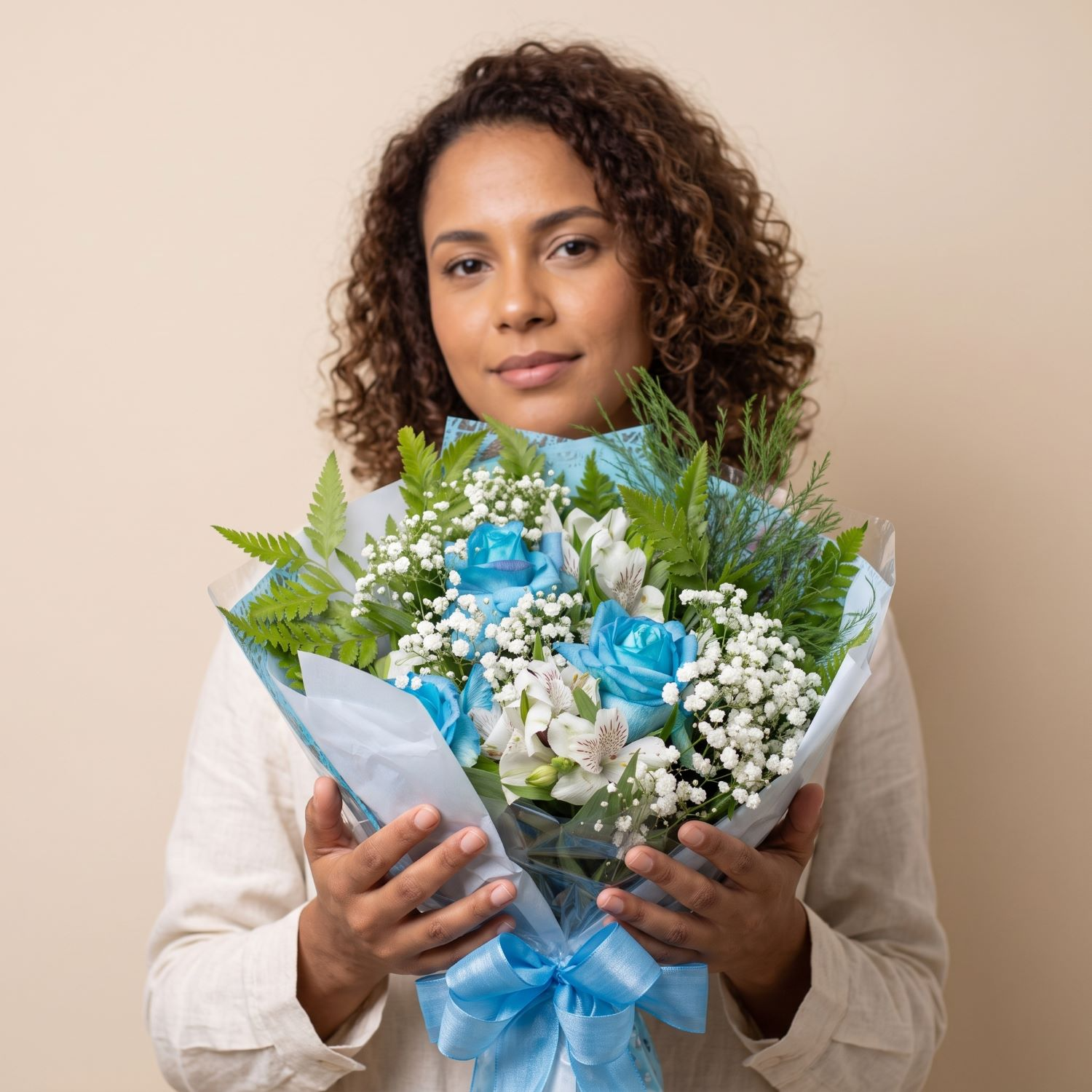 Buquê de 3 Rosas Azuis 