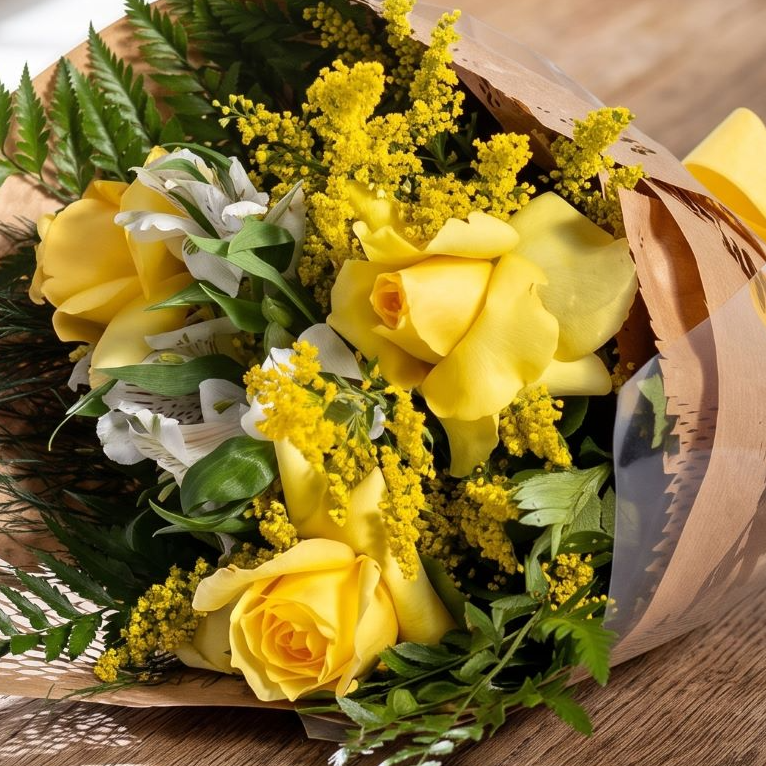 Buquê de 3 Rosas Amarelas Nacionais  