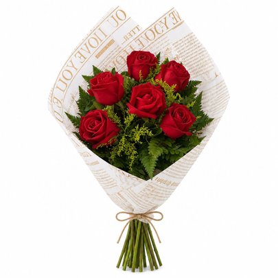 Clássico 6 Rosas Vermelhas