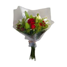 Buque de Lirio com Rosas Vermelhas