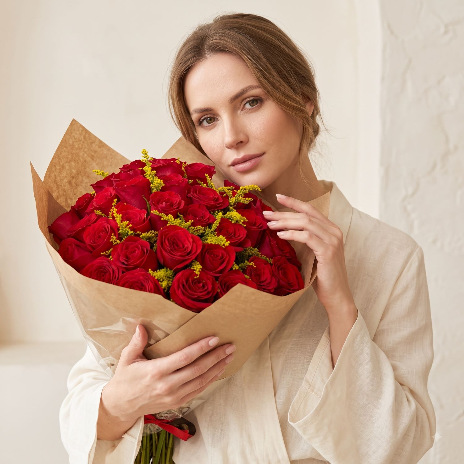 Mega Buquê de 50 Rosas Vermelhas com Tango