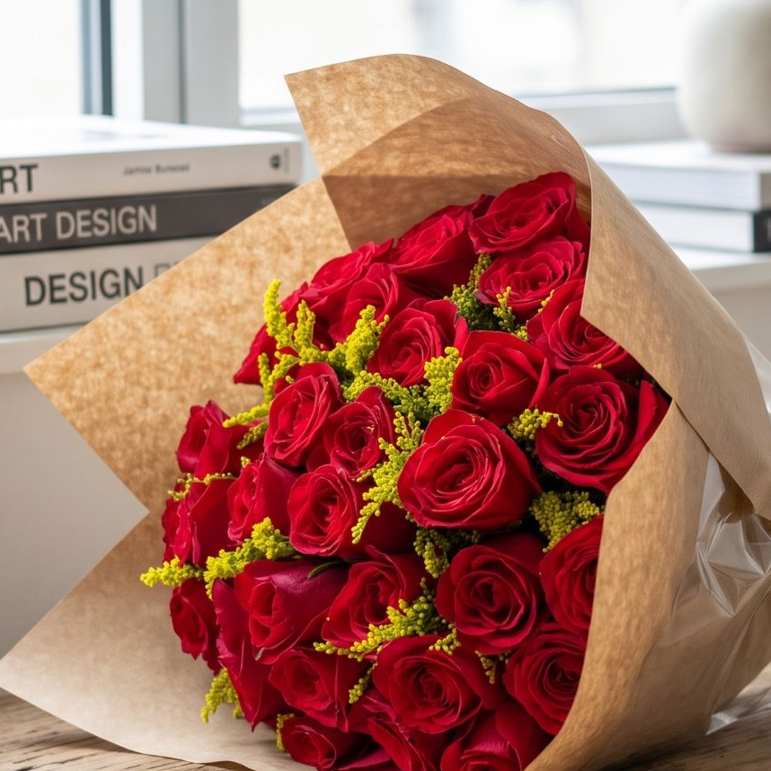 Mega Buquê de 50 Rosas Vermelhas com Tango