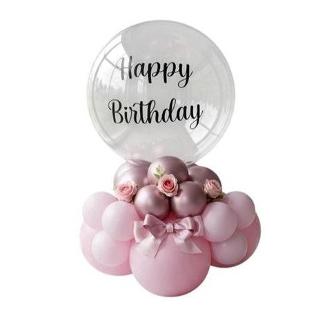 Balão Personalizado Happy Birthday Rosa