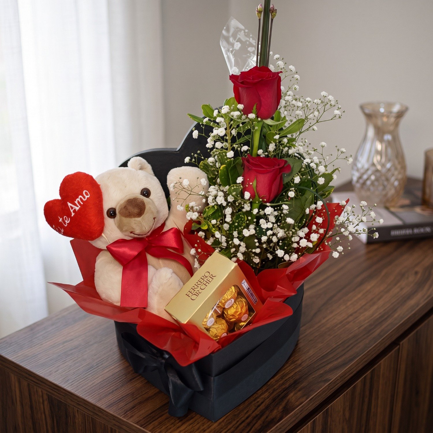 Kit Box Com Urso Teddy Love