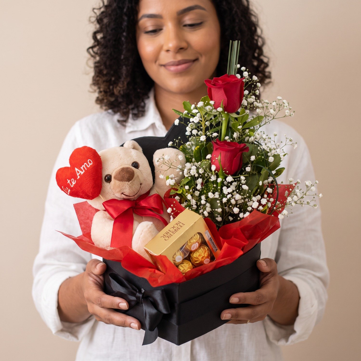 Kit Box Com Urso Teddy Love