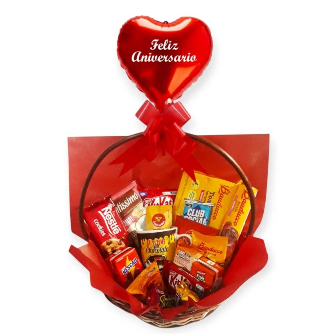 Cesta Feliz Aniversário Parabéns