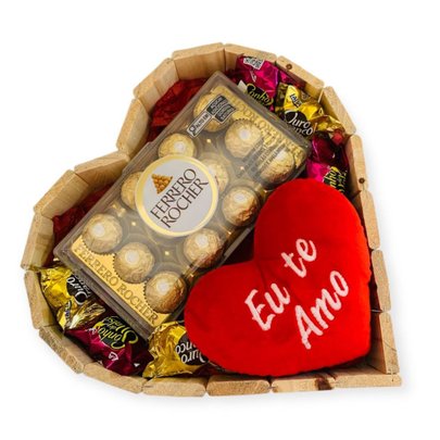 Coração de Bombons e Pelúcia Feliz Ferrero Rocher