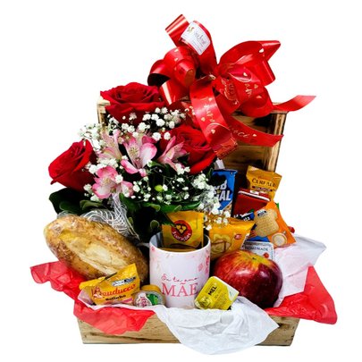 Baú Café Mãe Especial Com Rosas