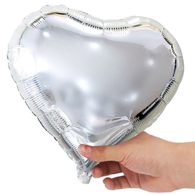 Balão de Coração Prata