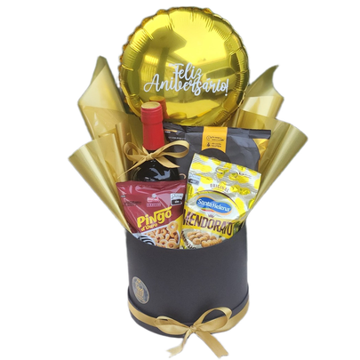 Box com Vinho e Petiscos Aniversário