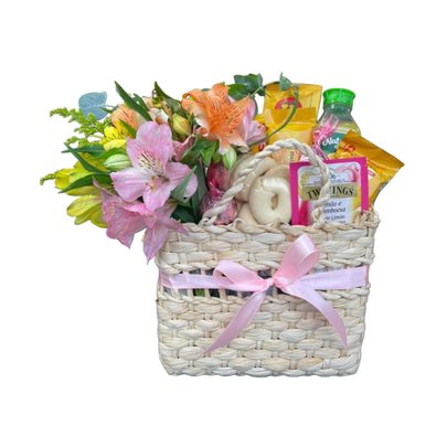 Cesta Alegria Aconchego e Flores