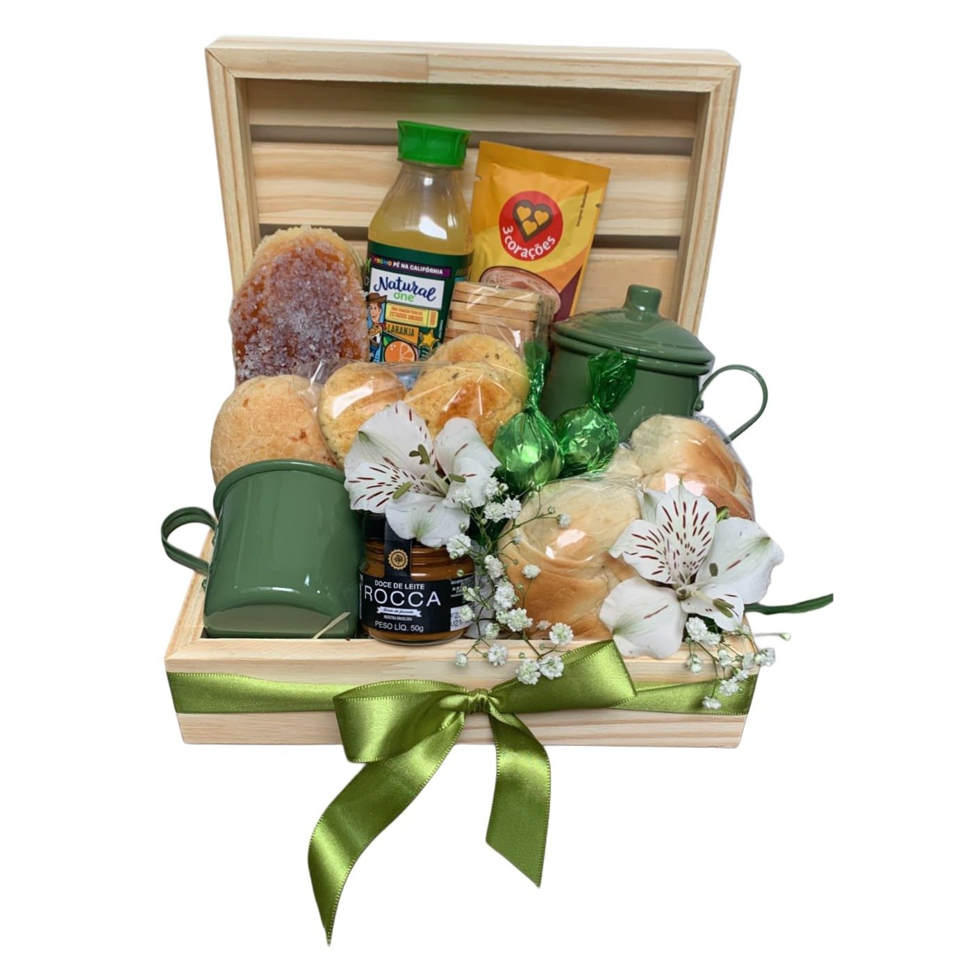 Cesta De Café Da Manhã Com Delicias 