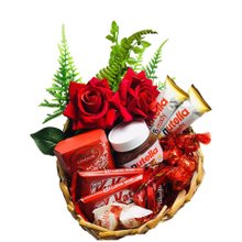 Cesta Amor Chocolates e Rosas