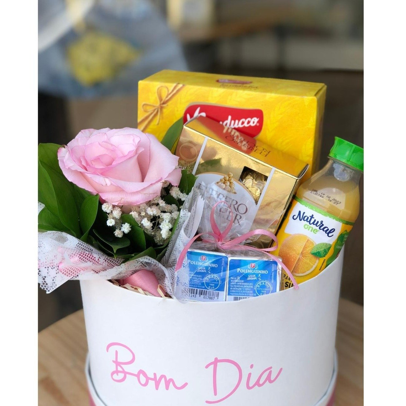 Cesta Café Da Manhã Rosa