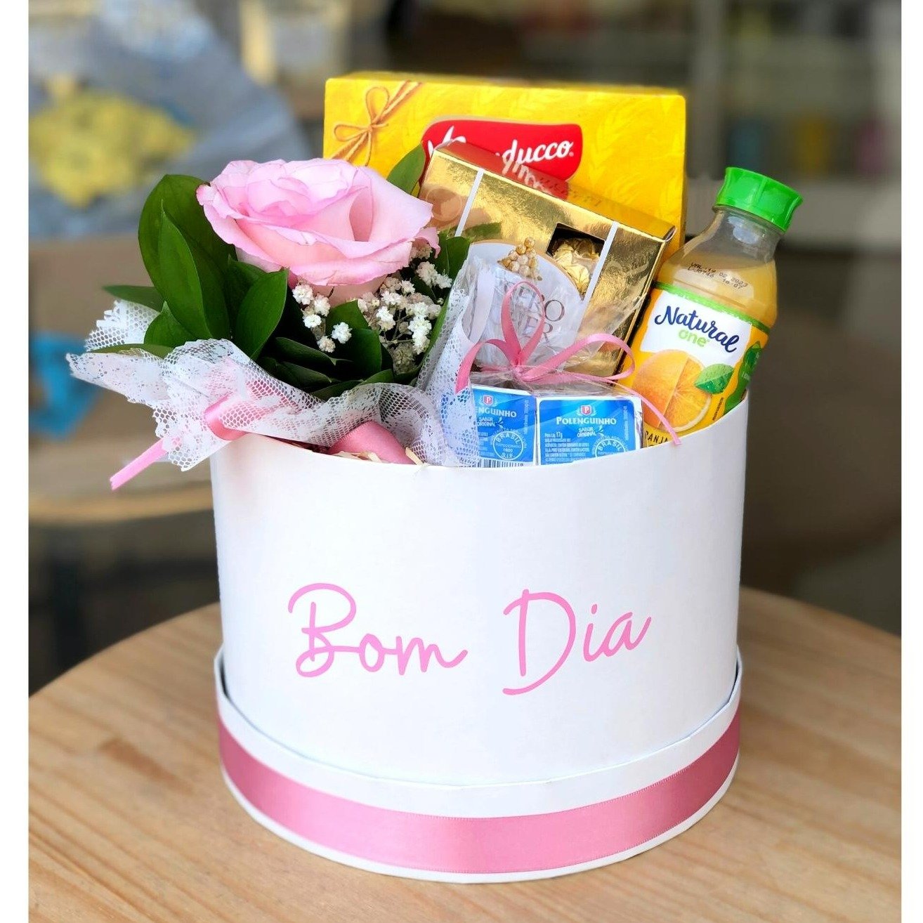 Cesta Café Da Manhã Rosa