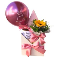 Arranjo de Girassol com Balão