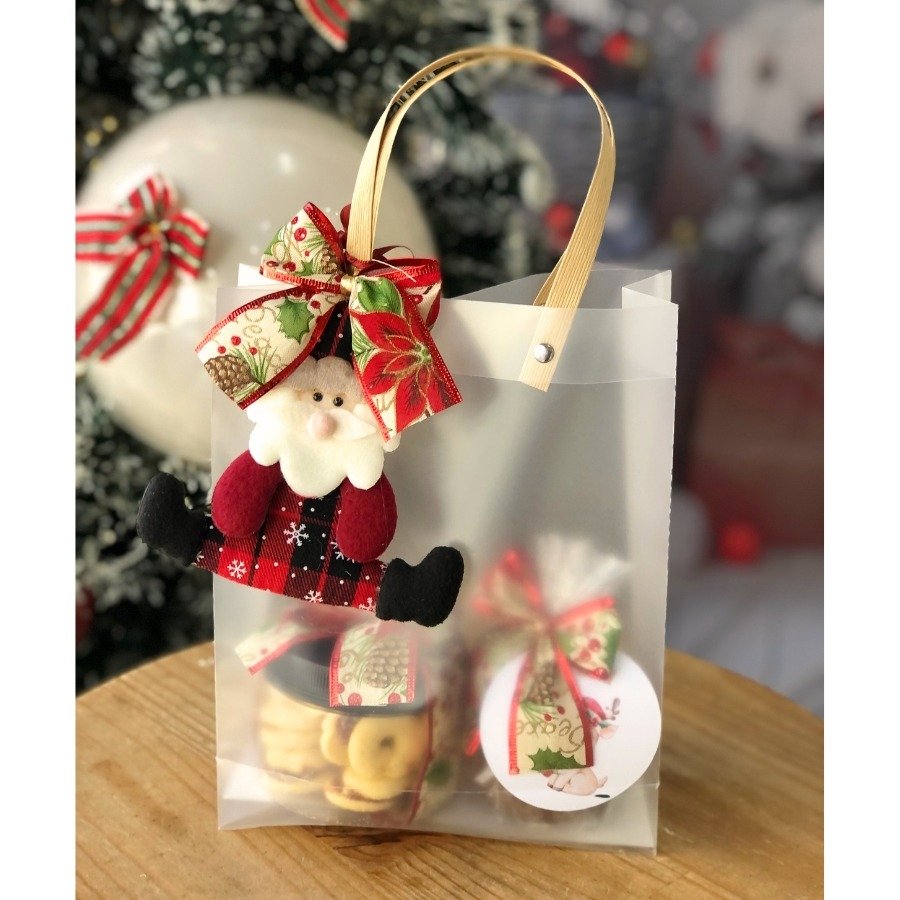 Sacola Natalina com Pote de Biscoito - Natal