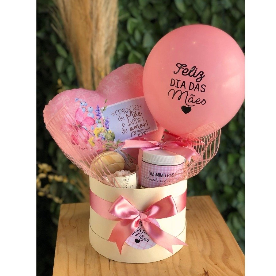 Cesta Dia Das Mães Almofada e Pote de Cookies