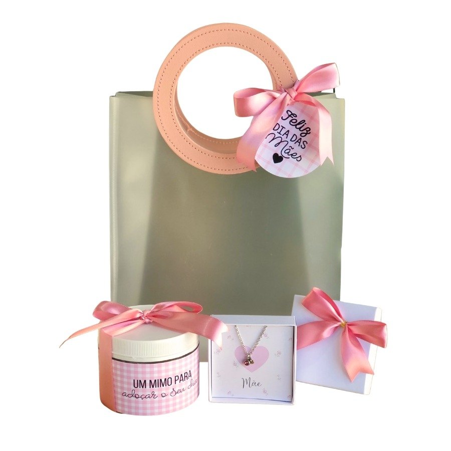Sacola Dia Das Mães Colar e Pote de Cookies 