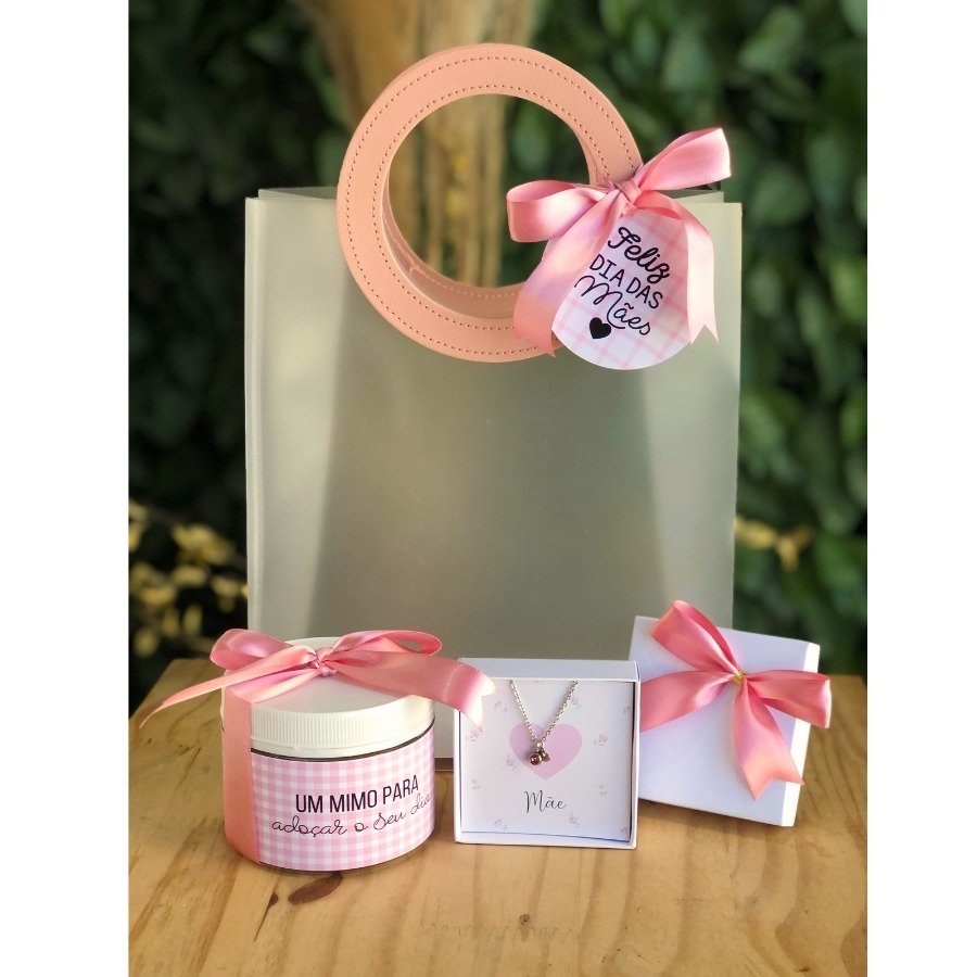 Sacola Dia Das Mães Colar e Pote de Cookies 