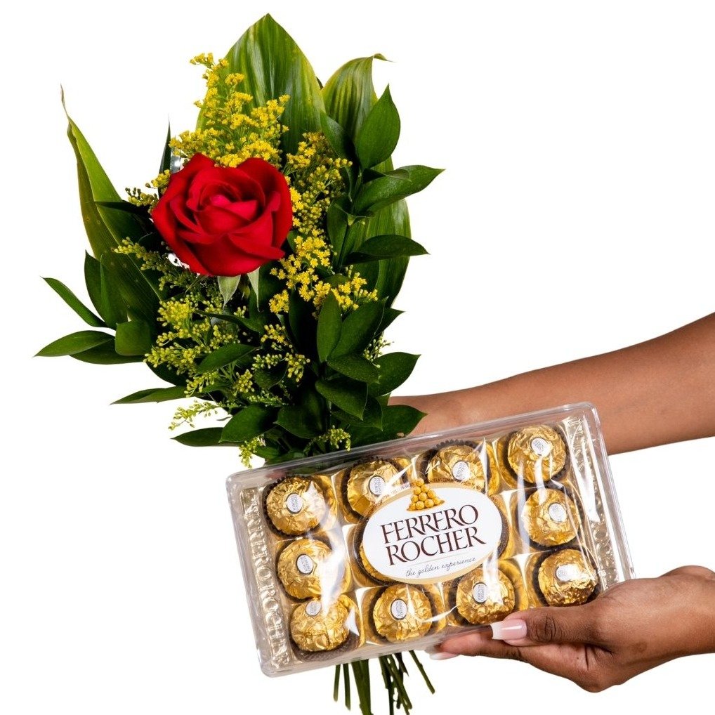 Rosa para Presente com Ferrero